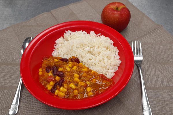 Chilli sin carne mit Reis